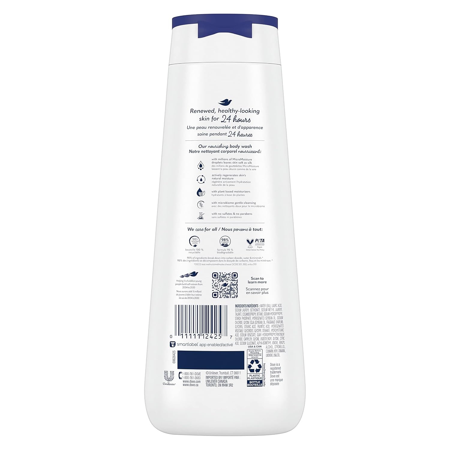 image:imageDove Body Wash with Natural Nourishers for Instantly Soft Skin and Lasting Nourishment Deep Moisture Cleanser That Effectively Washes Away Bacteria While Nourishing Your Skin 20 oz Pack of 420 Fl Oz Pack of 4
