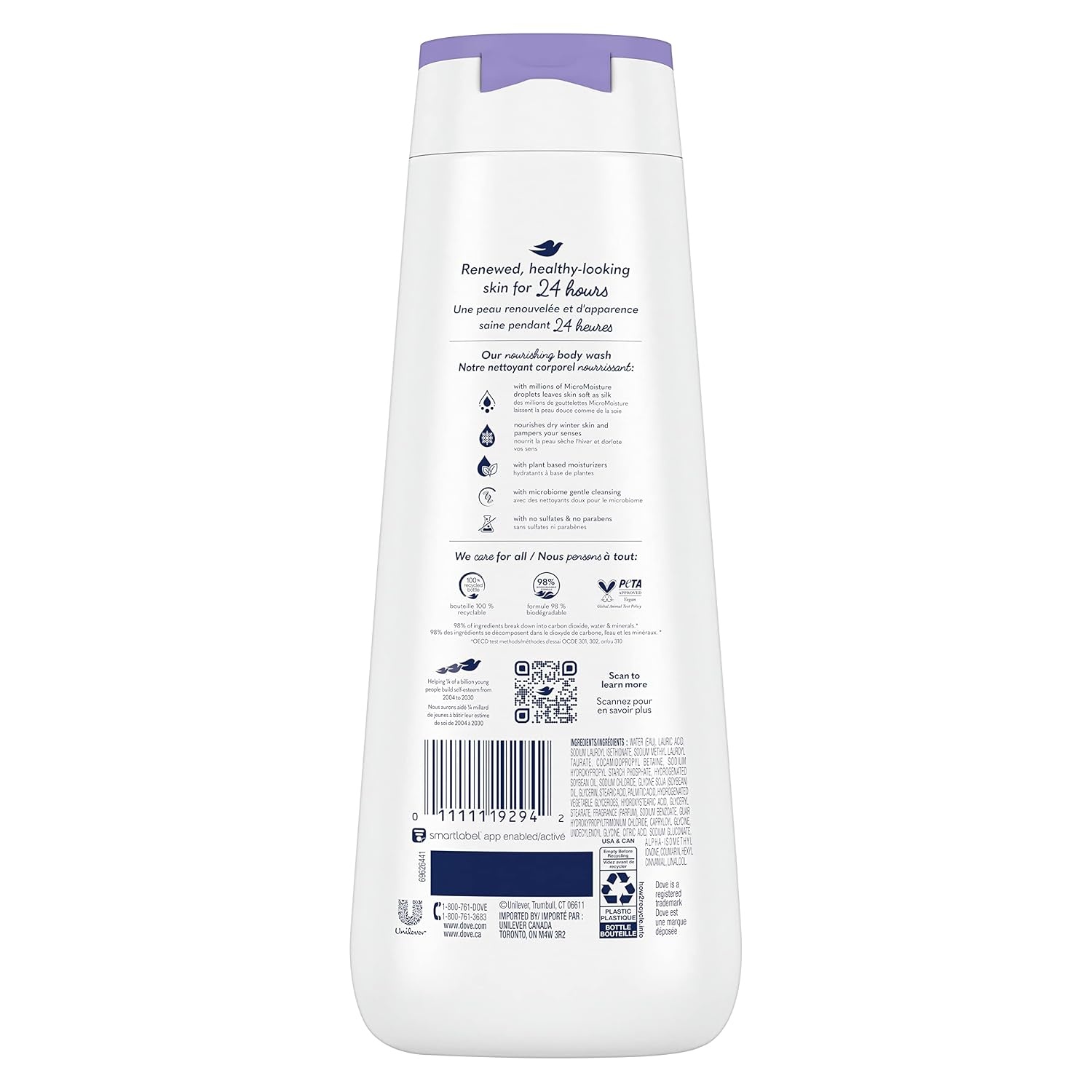 image:imageDove Limited Edition Body Wash Winter Care 4 Count for Renewed HealthyLooking Skin with 24hr Renewing MicroMoisture Gentle Cleanser Instantly Moisturizes Dry Skin 20 oz