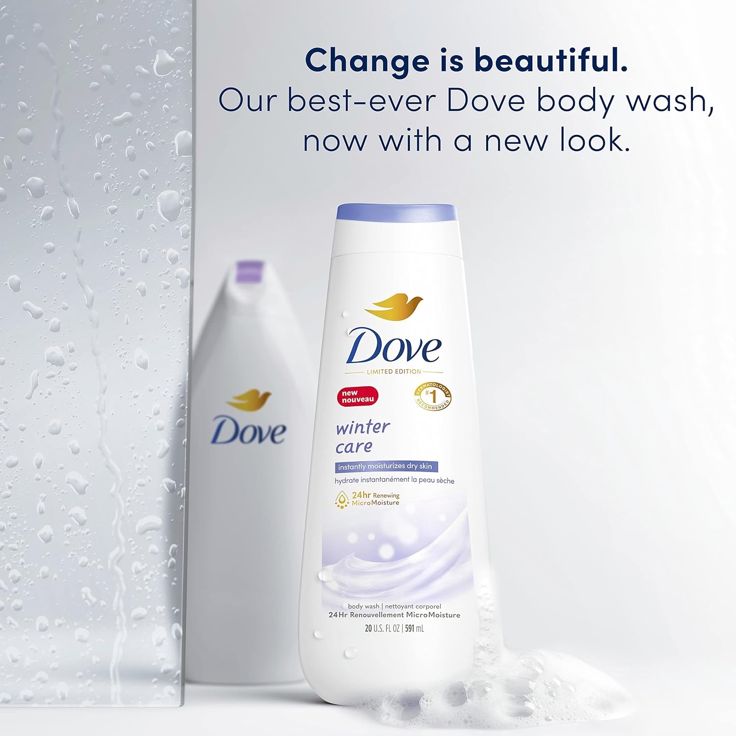 image:imageDove Limited Edition Body Wash Winter Care 4 Count for Renewed HealthyLooking Skin with 24hr Renewing MicroMoisture Gentle Cleanser Instantly Moisturizes Dry Skin 20 oz