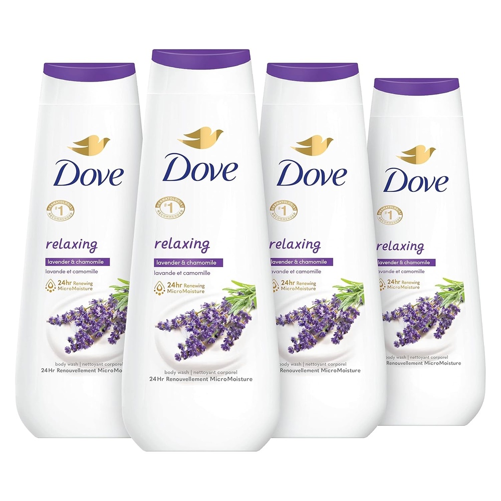 image:imageDove Body Wash 4 Count Relaxing Lavender Oil amp Chamomile for Renewed HealthyLooking Skin Gentle Skin Cleanser with 24hr Renewing MicroMoisture 20 oz