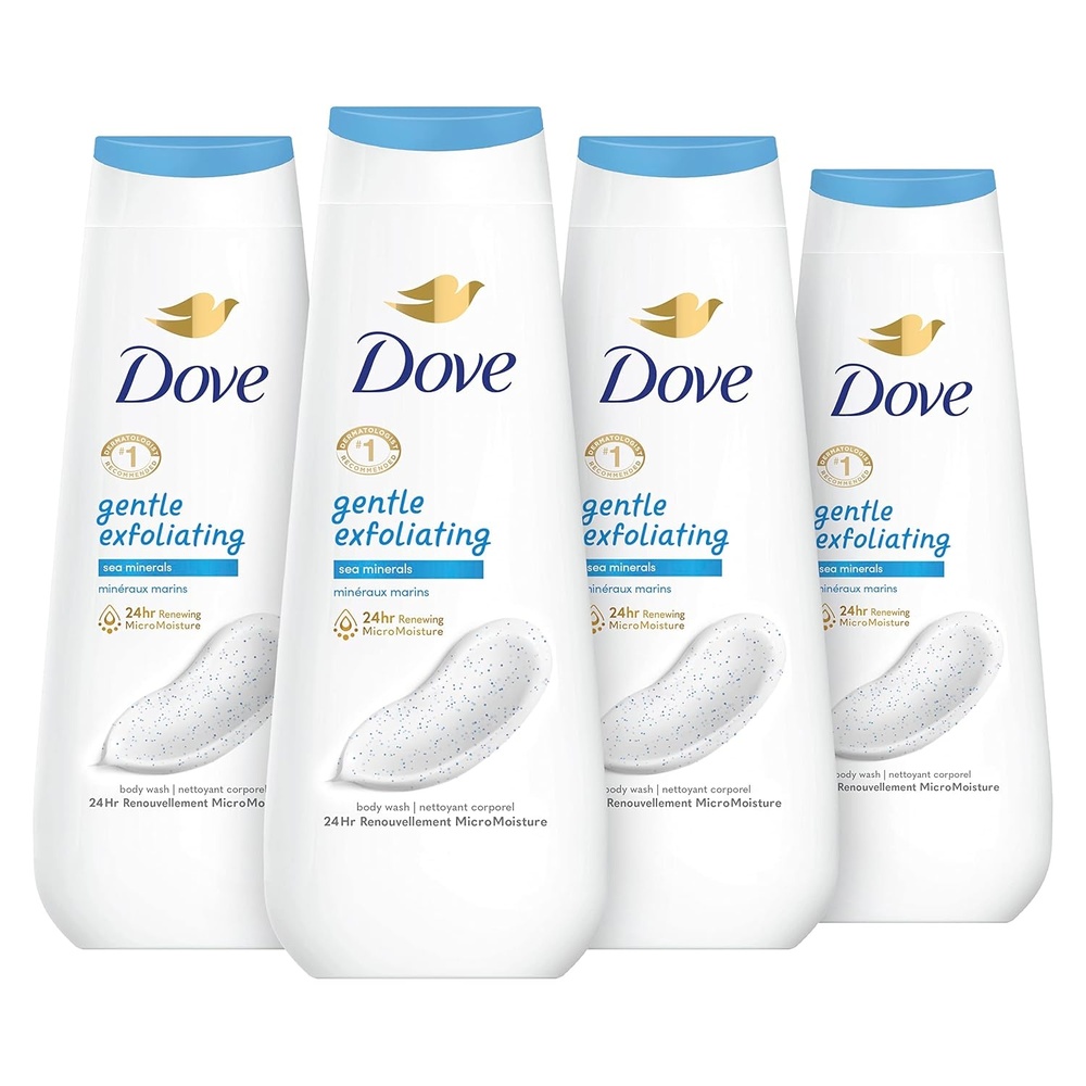 image:imageDove Body Wash Gentle Exfoliating With Sea Minerals 4 Count Instantly Reveals Visibly Smoother Skin Cleanser That Effectively Washes Away Bacteria While Nourishing Your Skin 20 oz