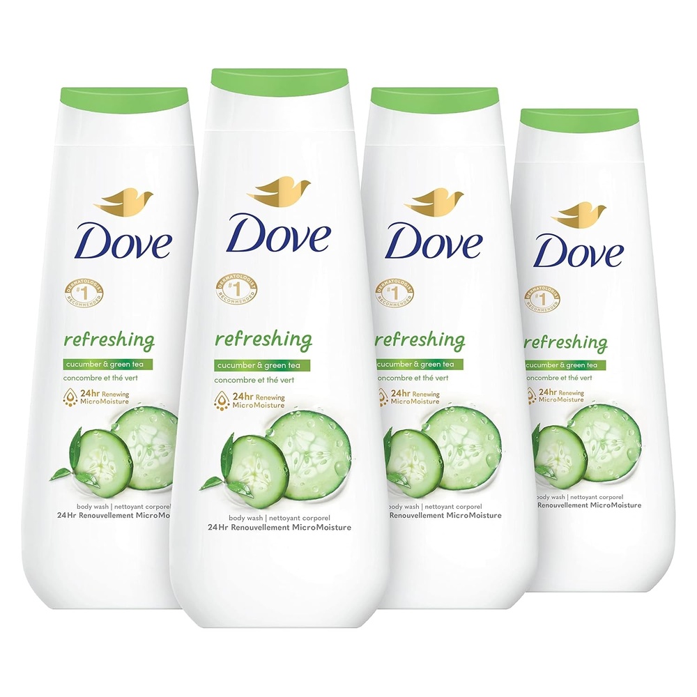 image:imageDove Body Wash Refreshing Cucumber and Green Tea 4 Count Refreshes Skin Cleanser That Effectively Washes Away Bacteria While Nourishing Your Skin 20 oz20 Fl Oz Pack of 4
