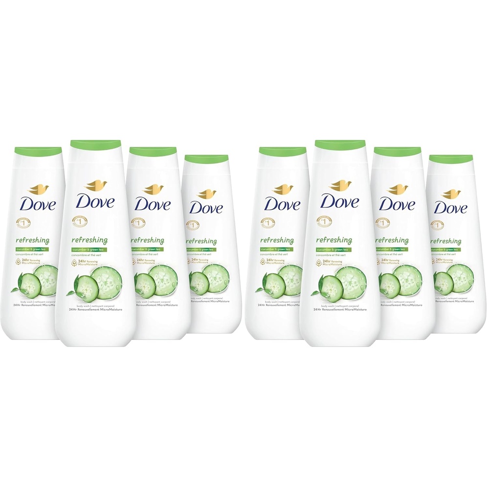 image:imageDove Body Wash Refreshing Cucumber and Green Tea 4 Count Refreshes Skin Cleanser That Effectively Washes Away Bacteria While Nourishing Your Skin 20 oz20 Fl Oz Pack of 8
