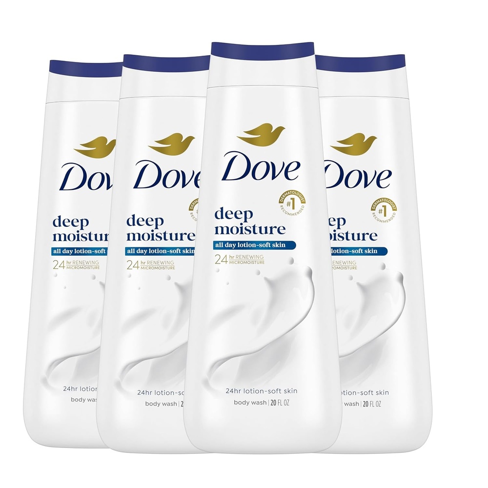 image:imageDove Body Wash with Natural Nourishers for Instantly Soft Skin and Lasting Nourishment Deep Moisture Cleanser That Effectively Washes Away Bacteria While Nourishing Your Skin 20 oz Pack of 420 Fl Oz Pack of 4