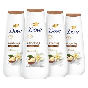 Dove Body Wash 4 Count Pampering Shea Butter & Vanilla for Renewed, Healthy-Looking Skin Gentle Skin Cleanser with 24hr Renewing MicroMoisture 20 oz(20 Fl Oz (Pack of 4))