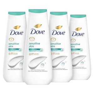 Dove Body Wash Sensitive Skin 4 Count Hypoallergenic, Paraben-Free, Sulfate-Free, Cruelty-Free, Moisturizing Skin Cleanser Effectively Washes Away Bacteria While Nourishing Skin 20 oz(20 Fl Oz (Pack of 4))