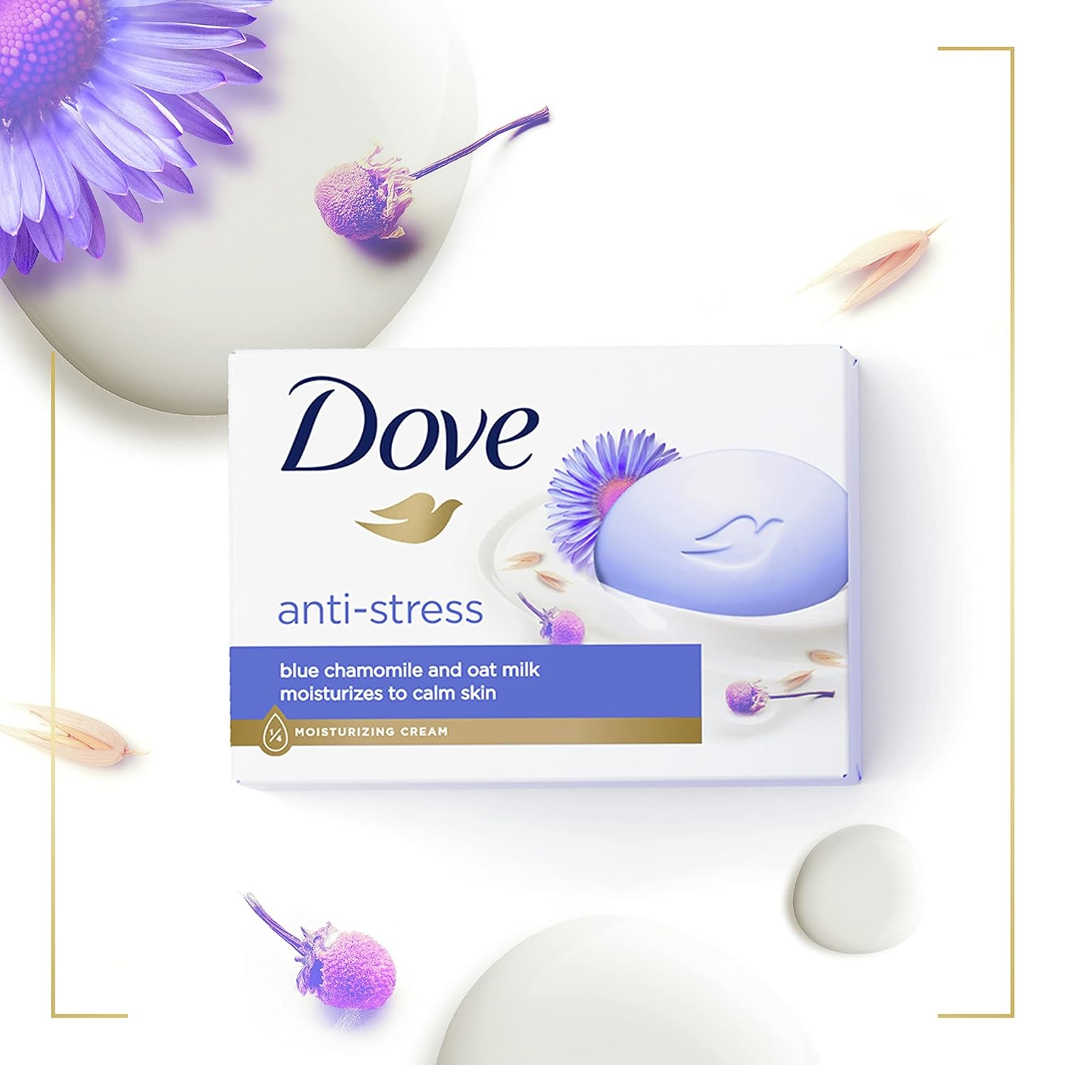 image:imageDove Beauty Bar Gentle Cleanser Moisturizes To Calm Skin AntiStress Cream Bar Gentle Bar Soap Cleanser Made With 14 Moisturizing Cream 375 oz 14 Count