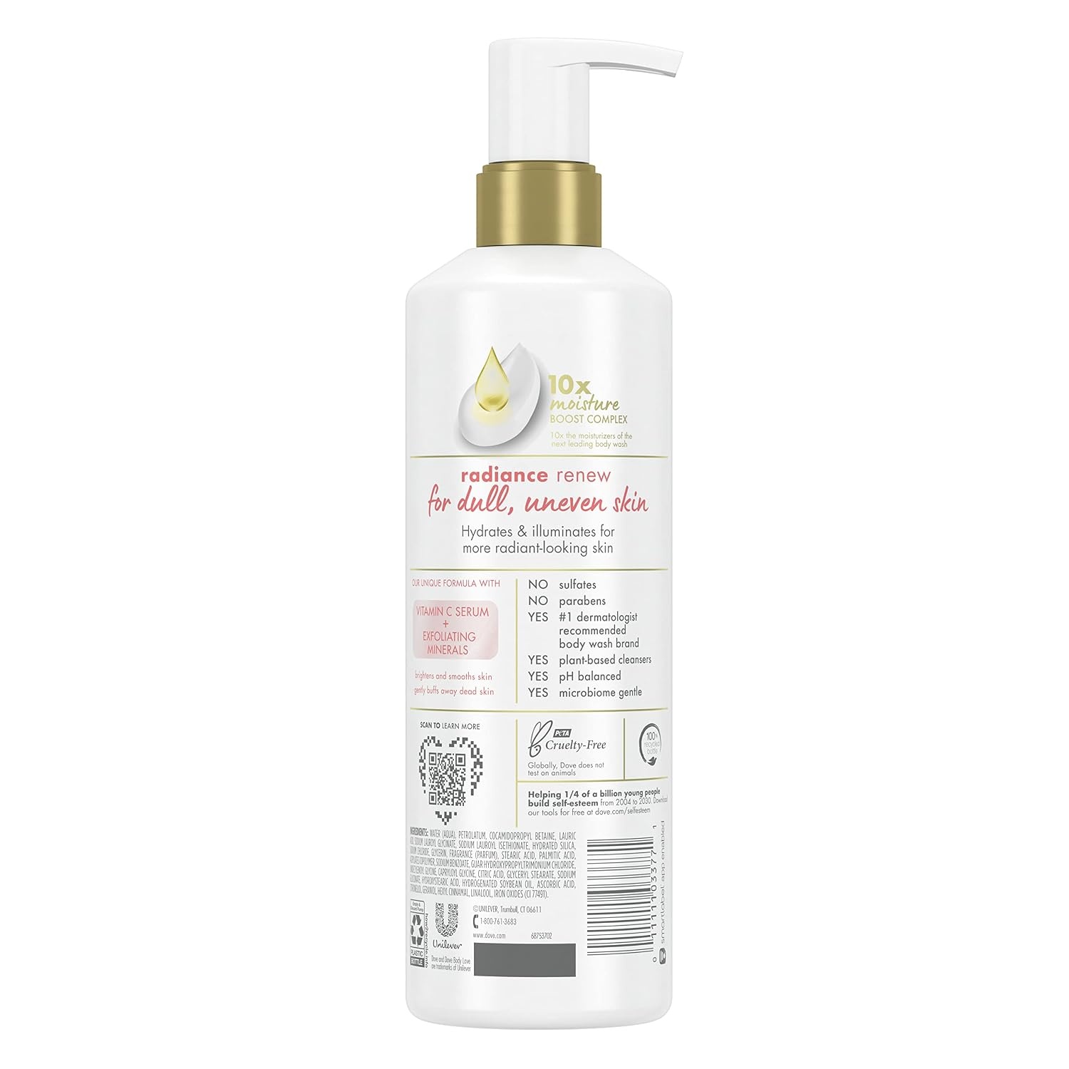 image:imageDove Body Love Body Cleanser Radiance Renew 4 Count For Dull Skin Exfoliating Body Wash with Vitamin C Serum 175 fl ozFragranced