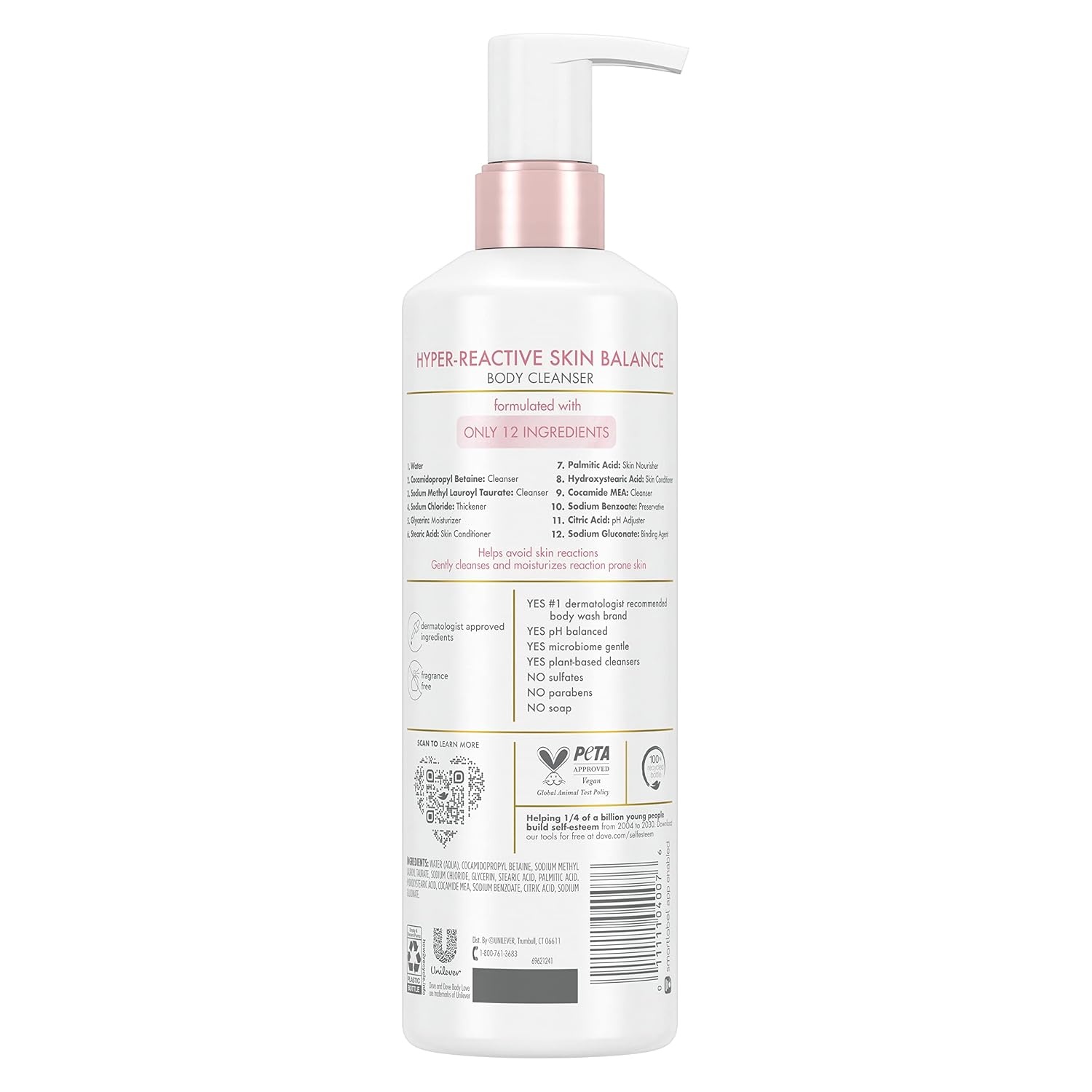 image:imageDove Body Love Body Cleanser ReactionProne Skin 3 Count HyperReactive Skin Balance for UltraSensitive Fragrance Free Body Wash with Only 12 Ingredients 175 oz