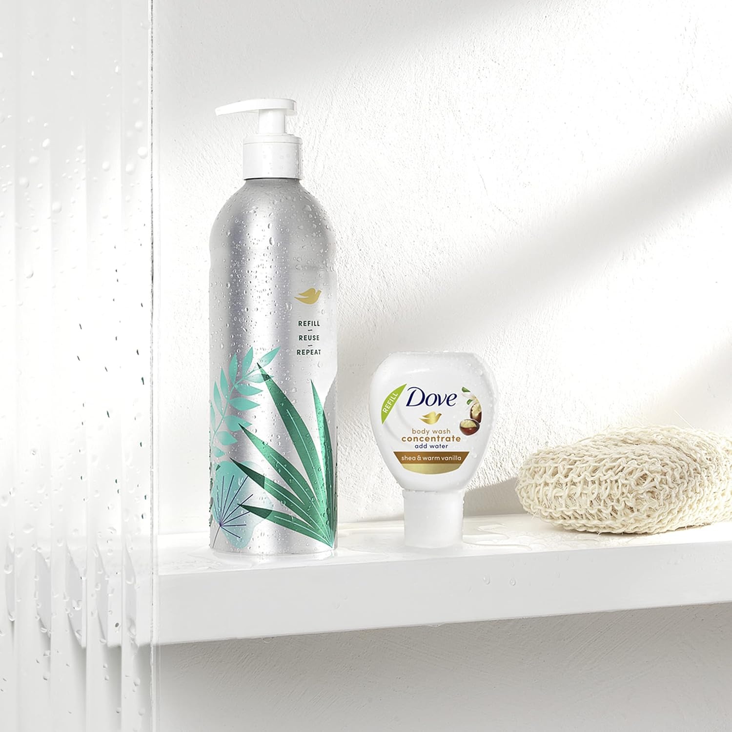 image:imageDove Body Wash Aluminum Reusable Bottle and Concentrate Refill 2x Starter Kit for Instantly Soft Skin Shea and Warm Vanilla for Skin Care and Lasting Nourishment 4oz makes 16ozWarm Vanilla