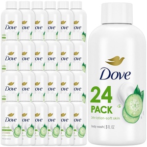 Dove Body Wash Deep Moisture for 24hr Lotion-Soft Skin Moisturizing Skin Cleanser with No Sulfates No Parabens 3 oz(Cucumber & Green Tea)