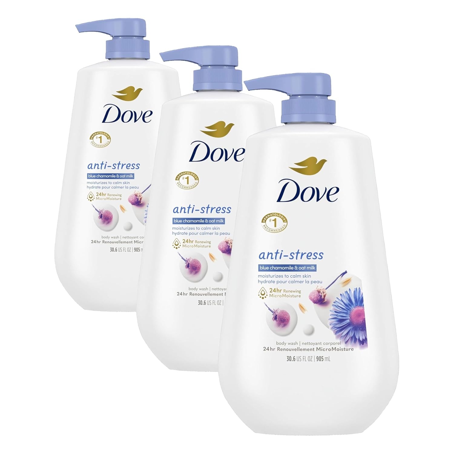 image:imageDove 24hr AntiStress Lotion Body Wash Blue Chamomile amp Oat Milk 306 ozBlue Chamomile
