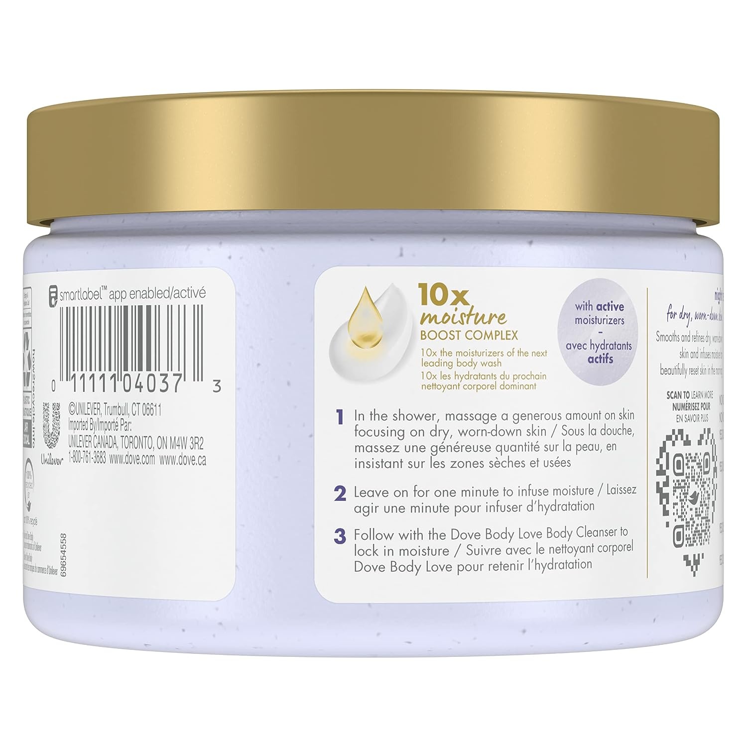 image:imageDove Body Love Body Polish Night Recovery 3 Count for Dry WornDown Skin Body Scrub with Retinol and Botanical Oils for Silky Smooth Skin 12 oz