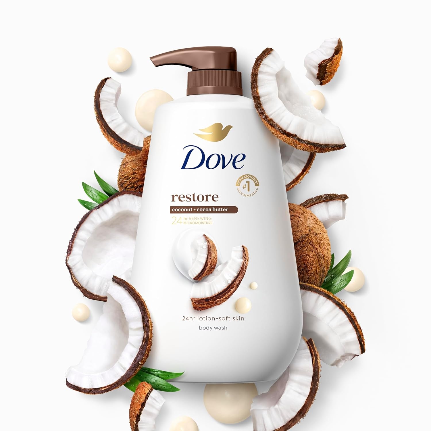 image:imageDove Body Wash Restore Coconut amp Cocoa Butter 306 oz Pump Sulfate Free306 Fl Oz Pack of 3