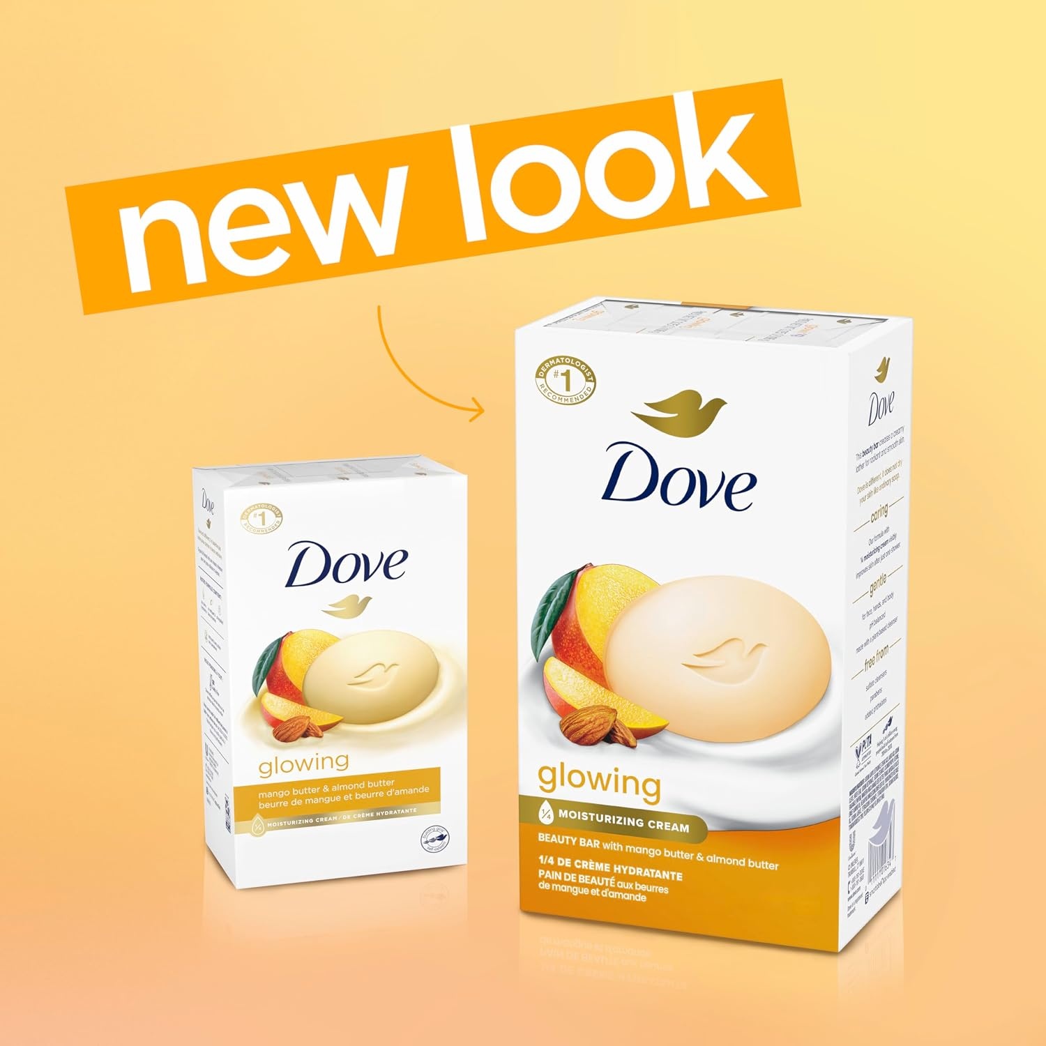 image:imageDove Glowing Beauty Bar Soap Mango amp Almond Butters I 8 Count 375 oz375 Ounce Pack of 8