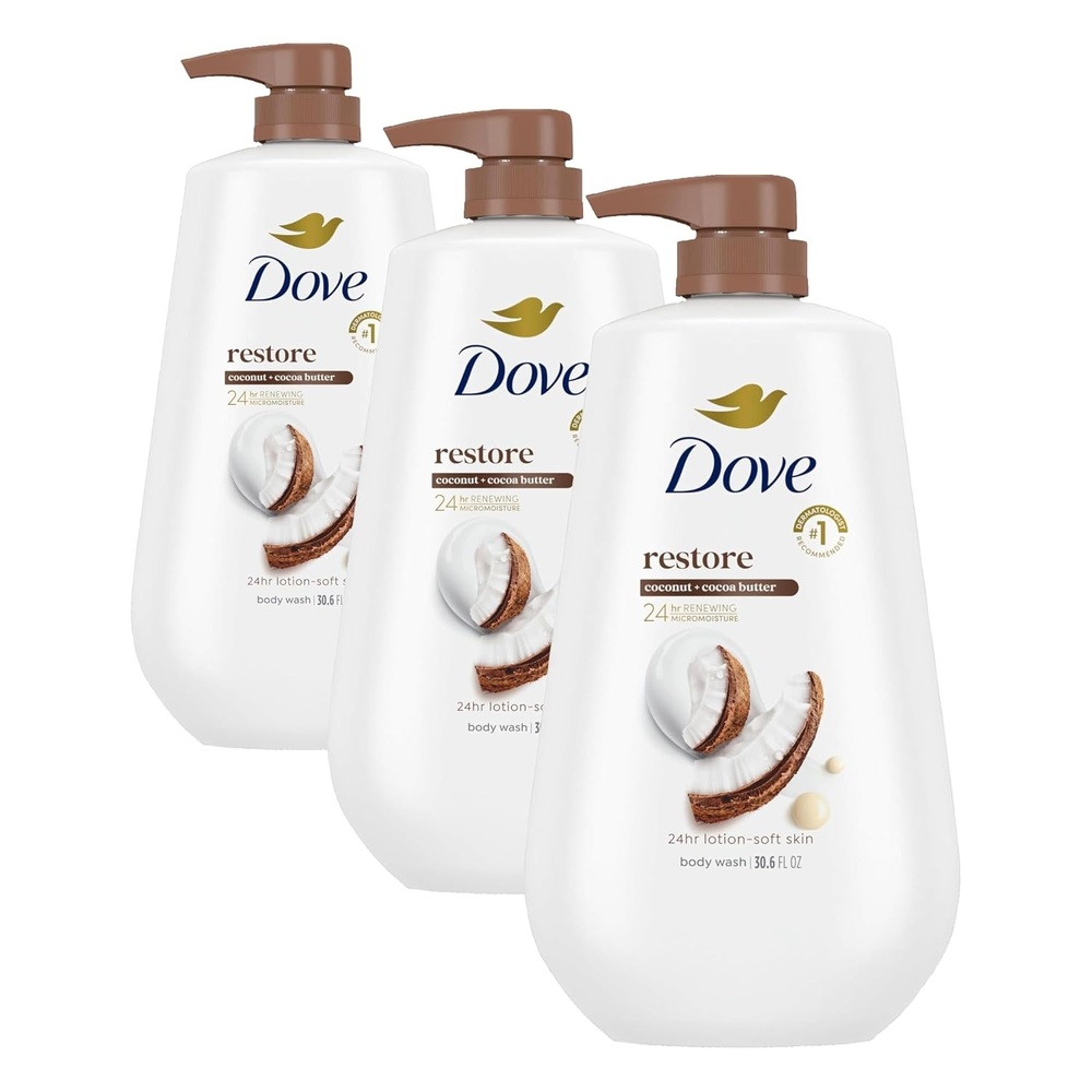 image:imageDove Body Wash Restore Coconut amp Cocoa Butter 306 oz Pump Sulfate Free306 Fl Oz Pack of 3