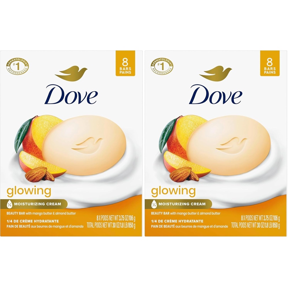 image:imageDove Glowing Beauty Bar Soap Mango amp Almond Butters I 8 Count 375 oz375 Ounce Pack of 16