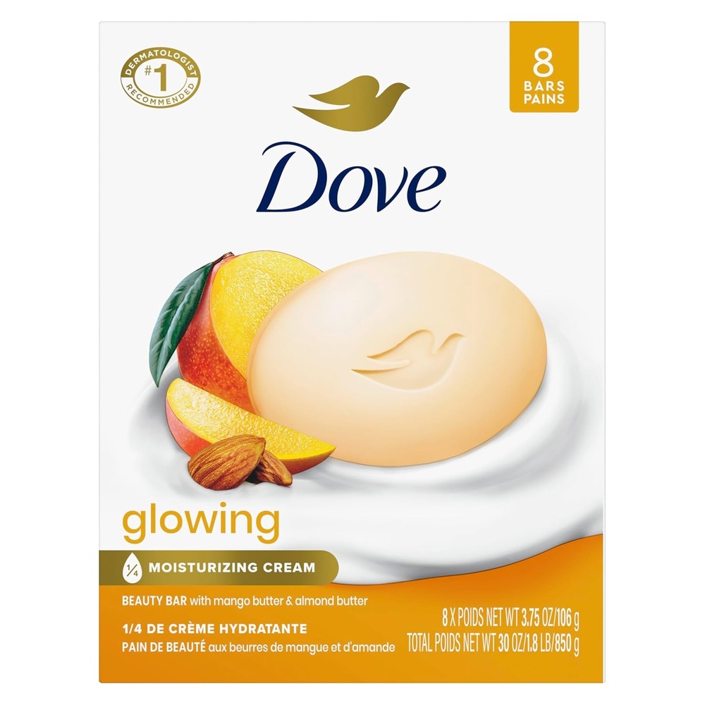 image:imageDove Glowing Beauty Bar Soap Mango amp Almond Butters I 8 Count 375 oz375 Ounce Pack of 8