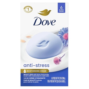 Dove Beauty Bar Gentle Cleanser Anti-Stress Cream Bar Moisturizes 6 pack(22.5 Ounce (Pack of 1))