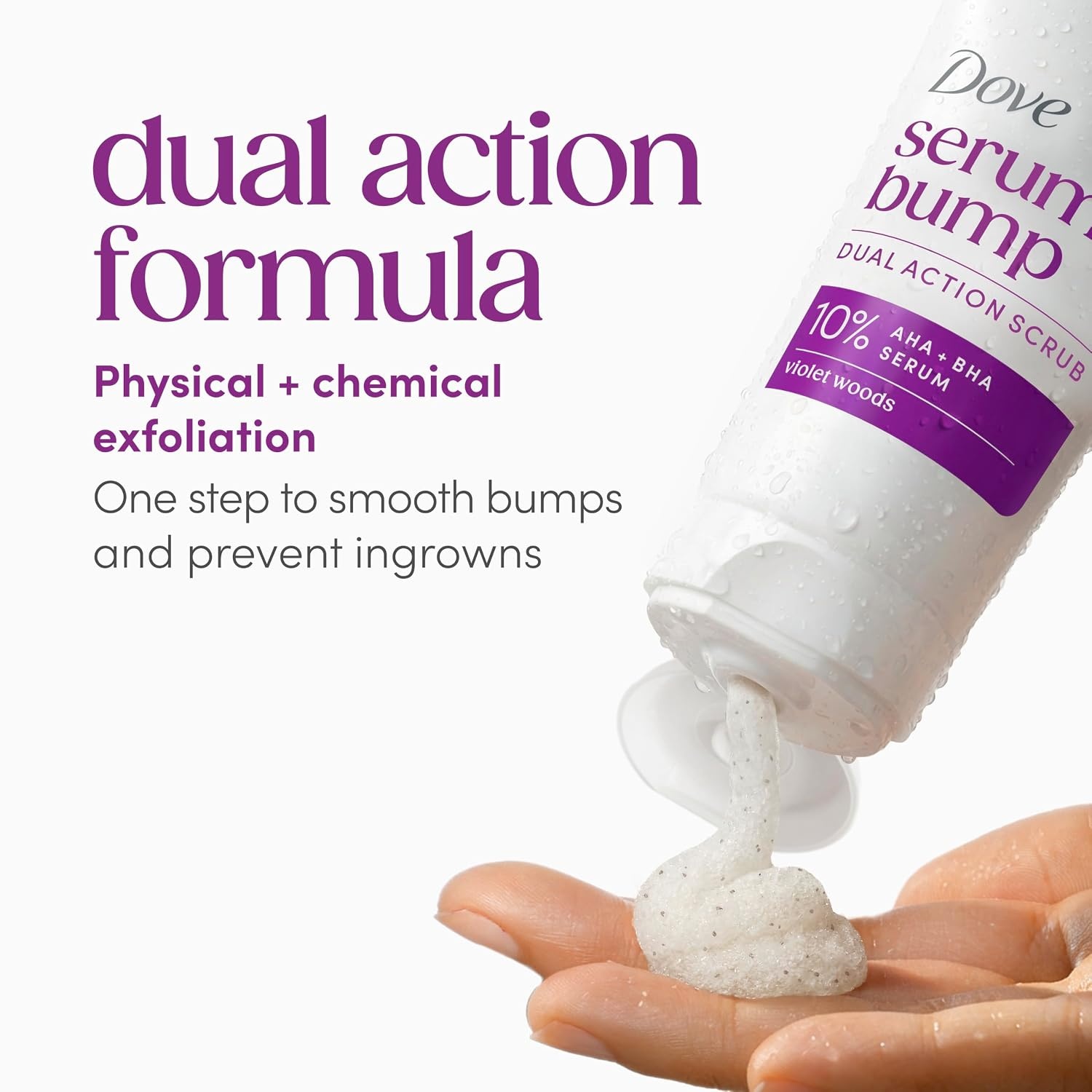 image:imageDove KP Bump Body Scrub with 10 AHA amp BHA For Rough Bumpy Skin Violet Woods Scent 85 OZ85 Ounce Pack of 4