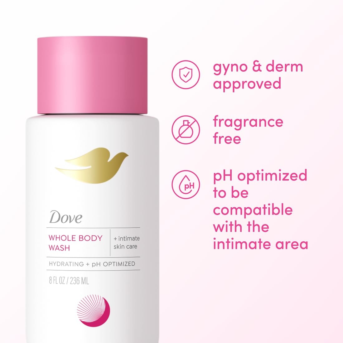 image:imageDove Whole Body Intimate Wash for Women Unscented pHoptimized 8 oz
