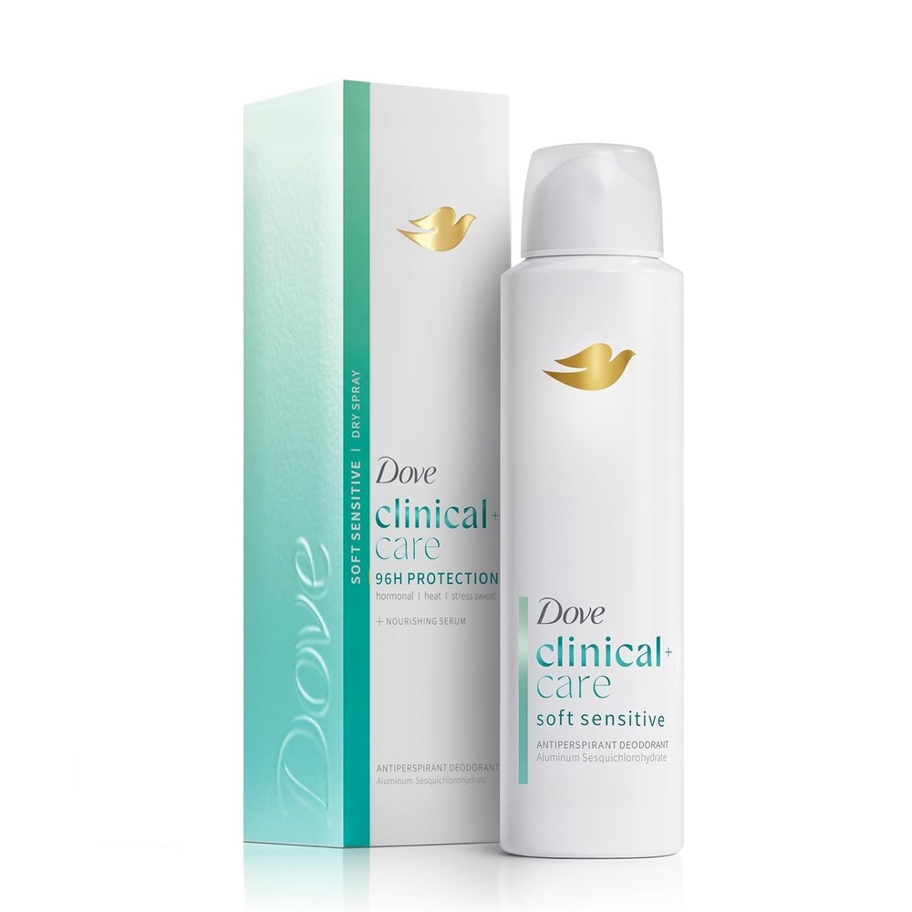 image:imageDove Clinical  Care Soft Sensitive Antiperspirant Dry Spray 38 oz