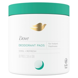 Dove Deodorant Cleansing Pads for Women, Glycolic acid 60 Count(60 Count (Pack of 1))