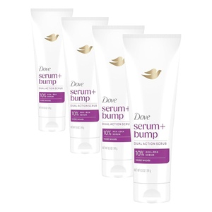 Dove KP Bump Body Scrub with 10% AHA & BHA For Rough Bumpy Skin, Violet Woods Scent, 8.5 OZ(8.5 Ounce (Pack of 4))