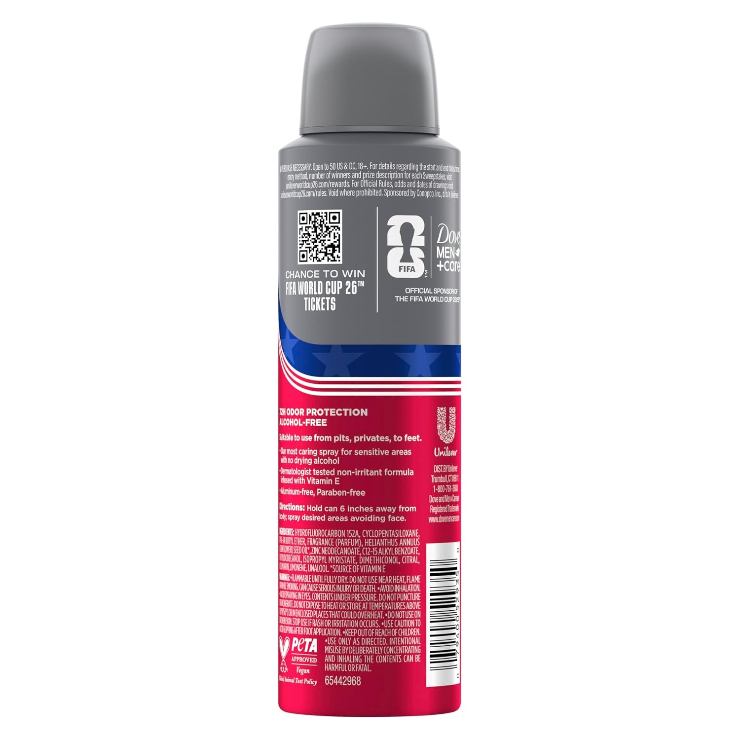 image:imageDove Men Whole Body AluminumFree Deodorant Spray Vanilla Cocoa 4 oz