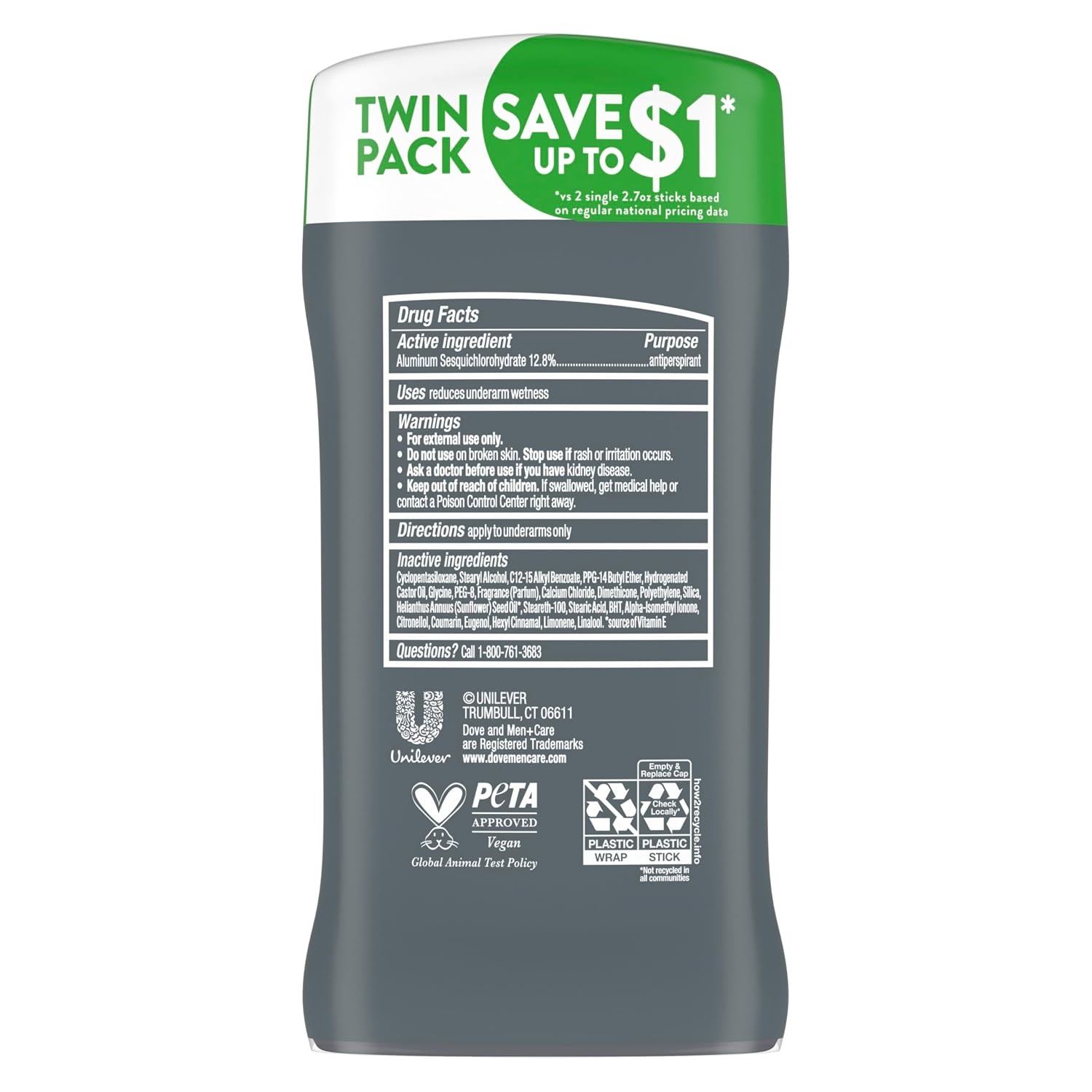 image:imageDove MenCare Extra Fresh Mens Antiperspirant Deodorant Stick Extra Fresh Twin pack With 72hour sweat amp odor protection with 14 Moisturizing Cream amp Longlasting Citrus Scent 27 oz27 Ounce Pack of 12