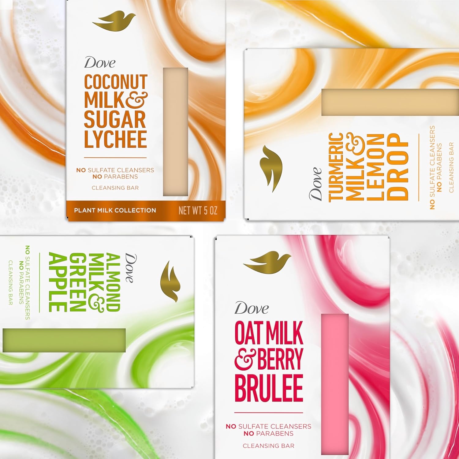 image:imageDove Plant Milk Cleansing Bar Soap Almond Milk amp Green Apple 4 count