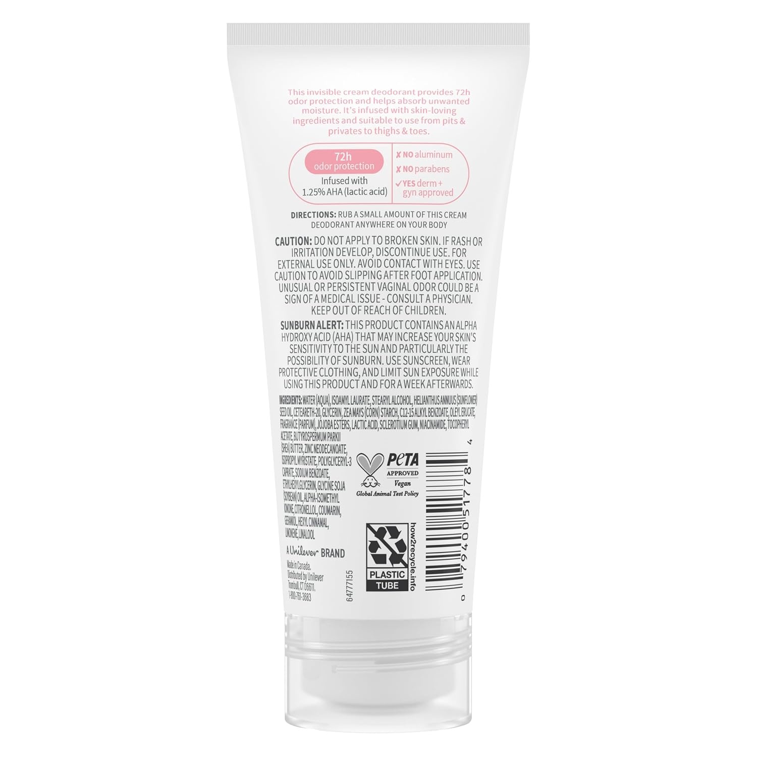 image:imageDove Whole Body Deodorant Aluminum Free pH Balancing Cream Raspberry amp Rose for 72h Odor Control 25 Oz25 Ounce Pack of 2
