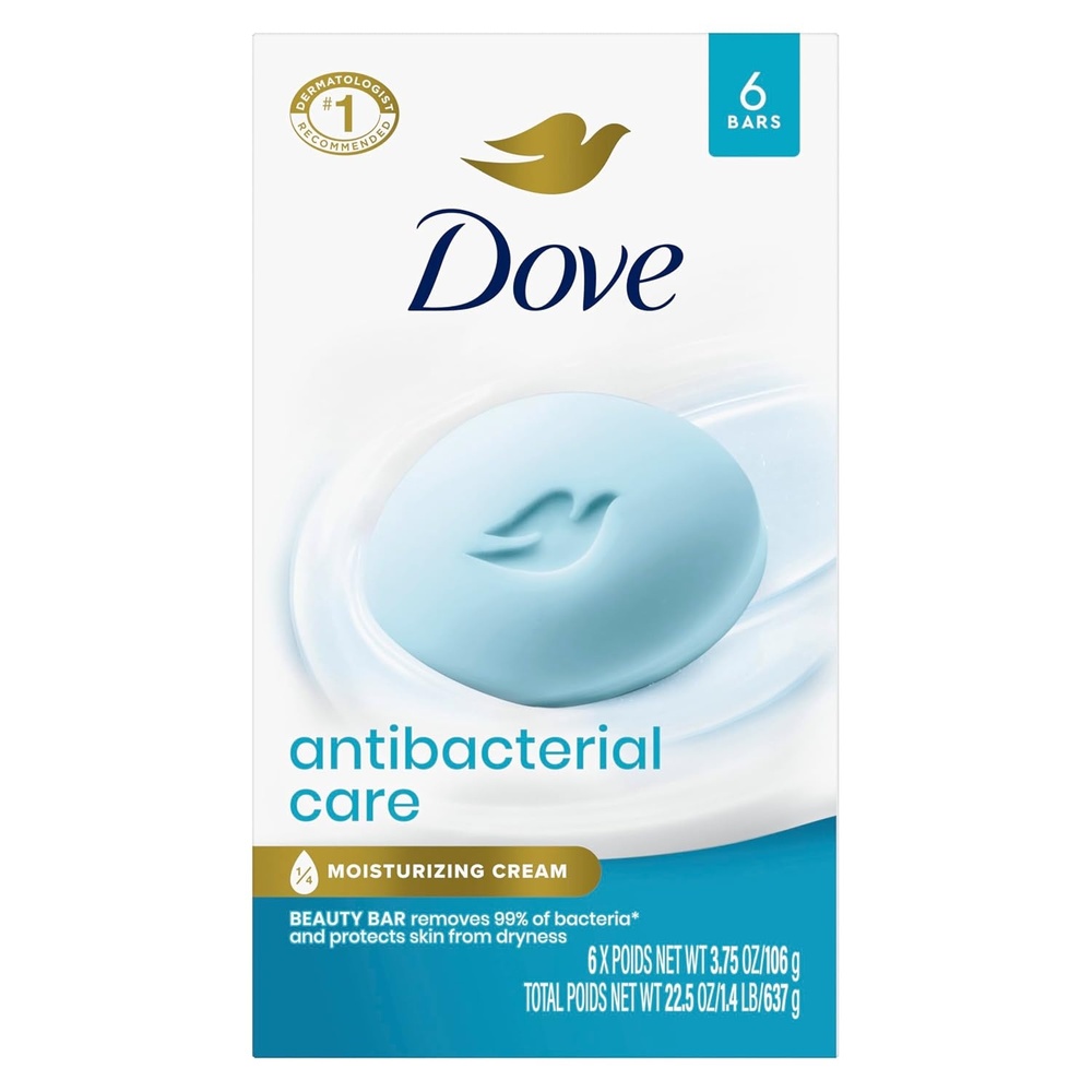 image:imageDove Antibacterial Care Beauty Bar Soap Cleanser I 6 Count 375 ozAntibacterial