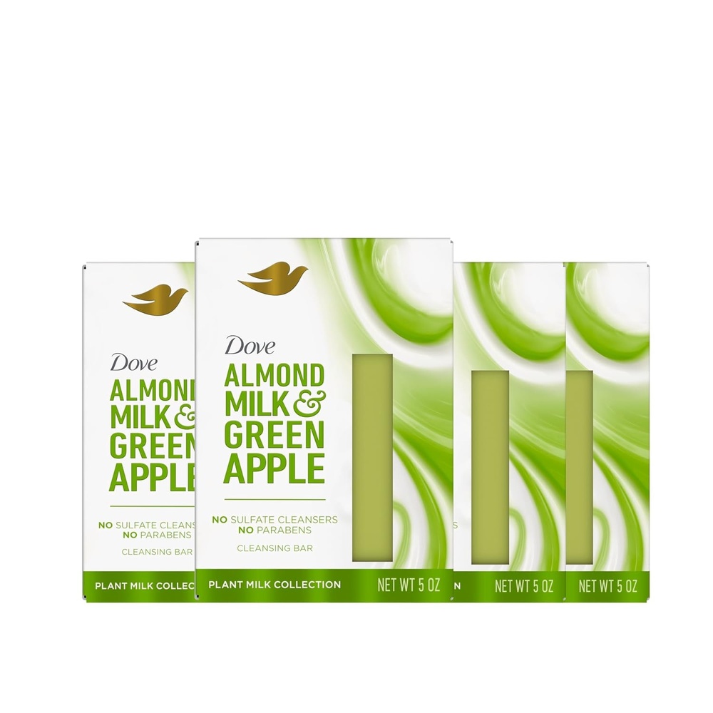 image:imageDove Plant Milk Cleansing Bar Soap Almond Milk amp Green Apple 4 count