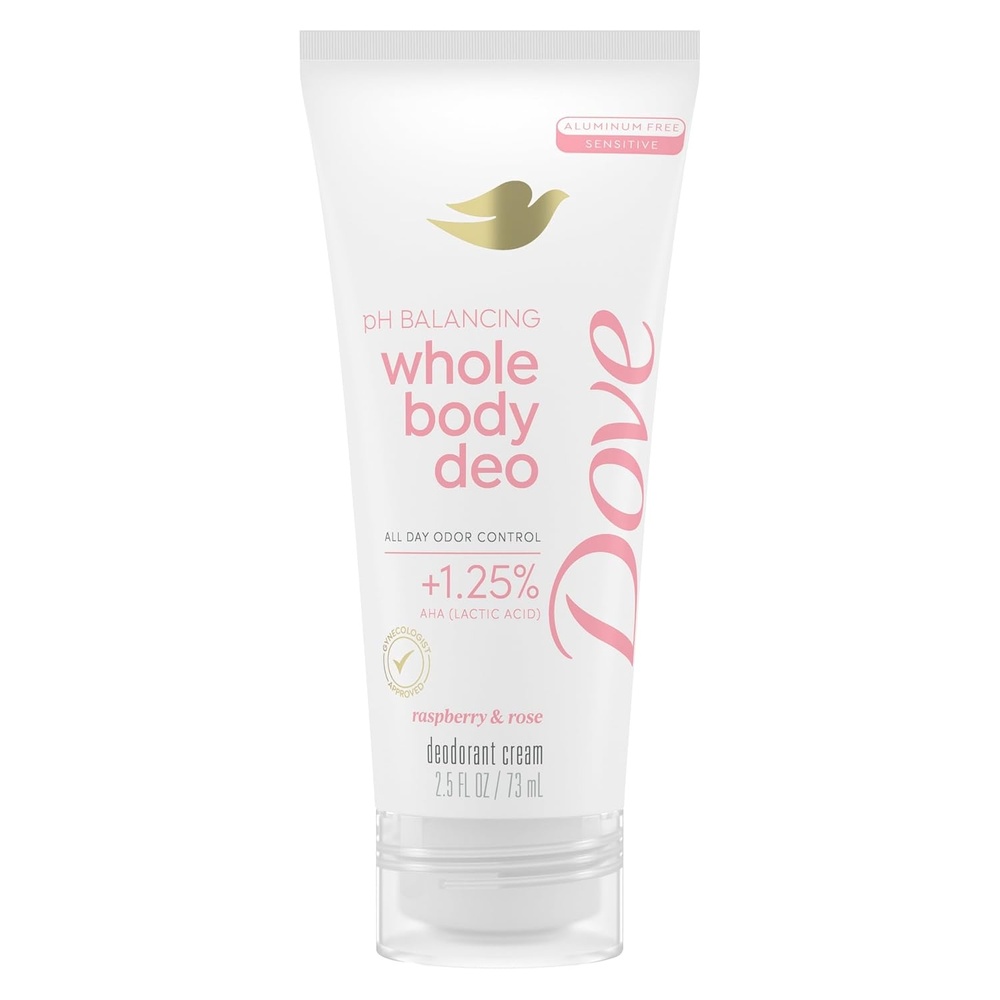 image:imageDove Whole Body Deodorant Aluminum Free pH Balancing Cream Raspberry amp Rose for 72h Odor Control 25 Oz25 Ounce Pack of 1