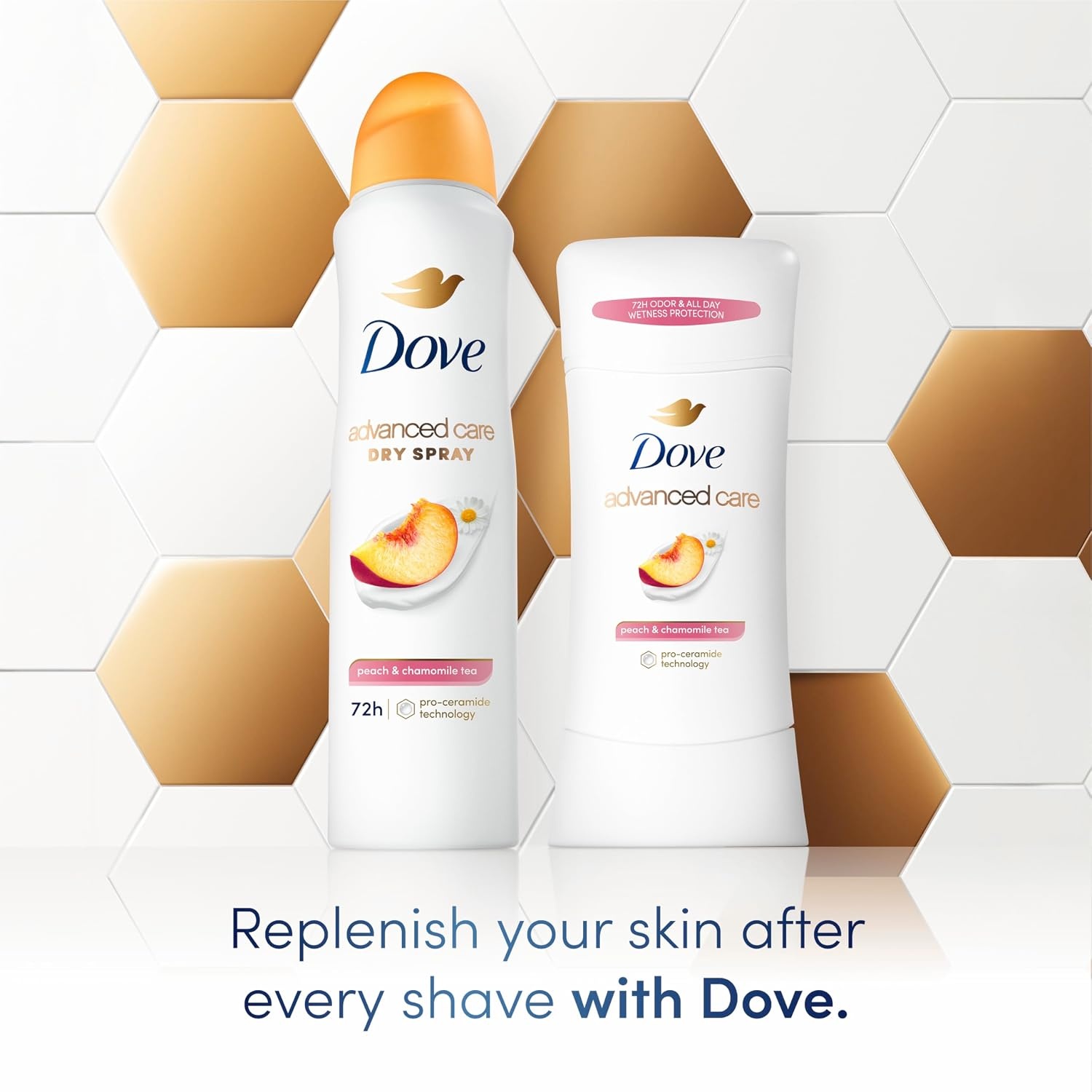 image:imageDove Advanced Care Antiperspirant Deodorant Peach amp Chamomile 26 oz 4PK