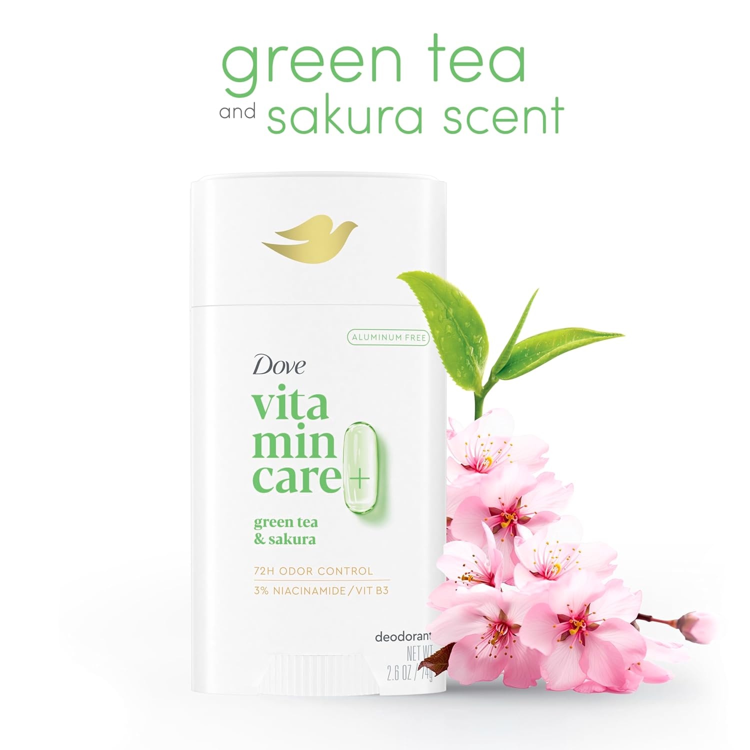 image:imageDove VitaminCare Deodorant Stick Green Tea amp Shakura Aluminum Free 26 oz