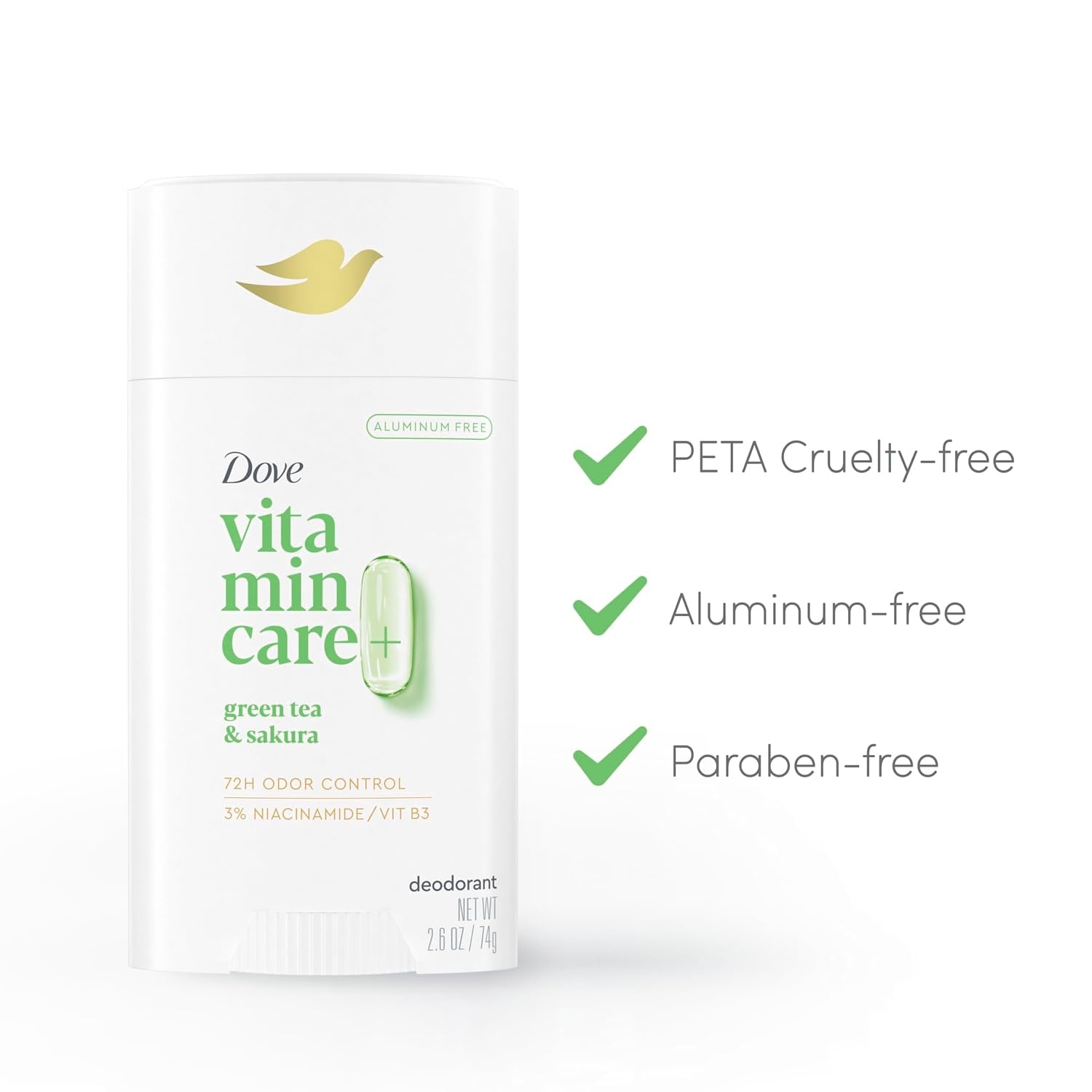 image:imageDove VitaminCare Deodorant Stick Green Tea amp Shakura Aluminum Free 26 oz