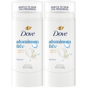 Dove Deodorant Stick Sensitive Aluminum Free 2.4 oz(2.4 Ounce (Pack of 2))